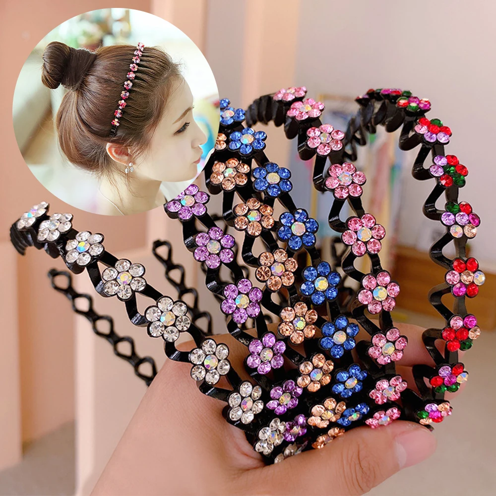 Women'S Fashion Boutique - Serre-têtes antidérapants ornés de fleurs, strass