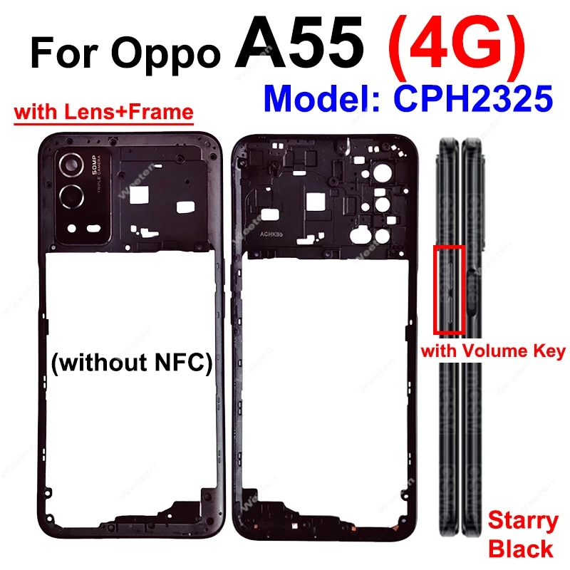 For OPPO A55 4G CPH2325 Middle Housing Cover Middle Frame Holder Case Replacement