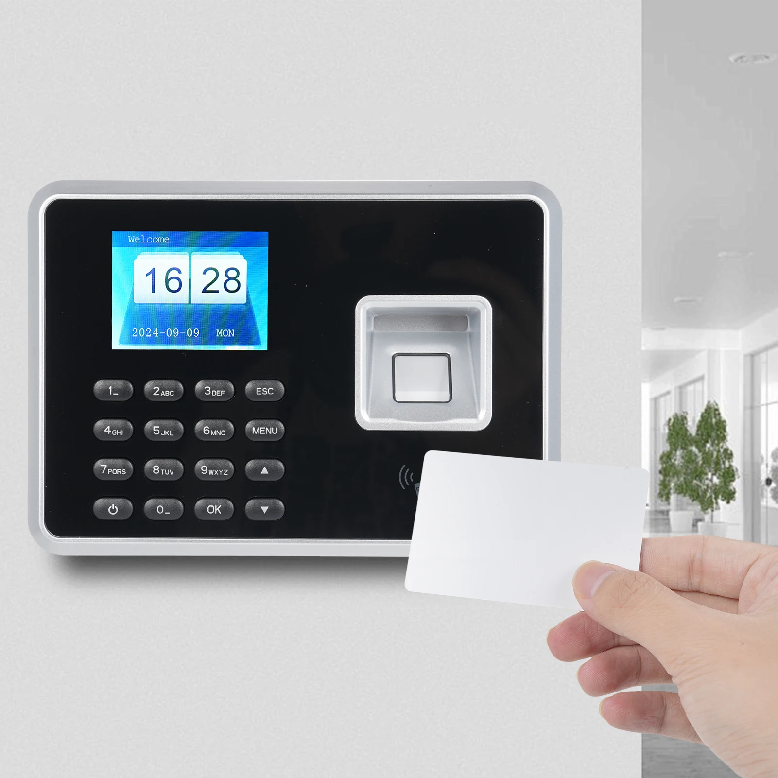 Biometric Time Clock Attendance Machine for Employees Biometric In and Out Punching Support 1000pcs Fingerprint Recognition