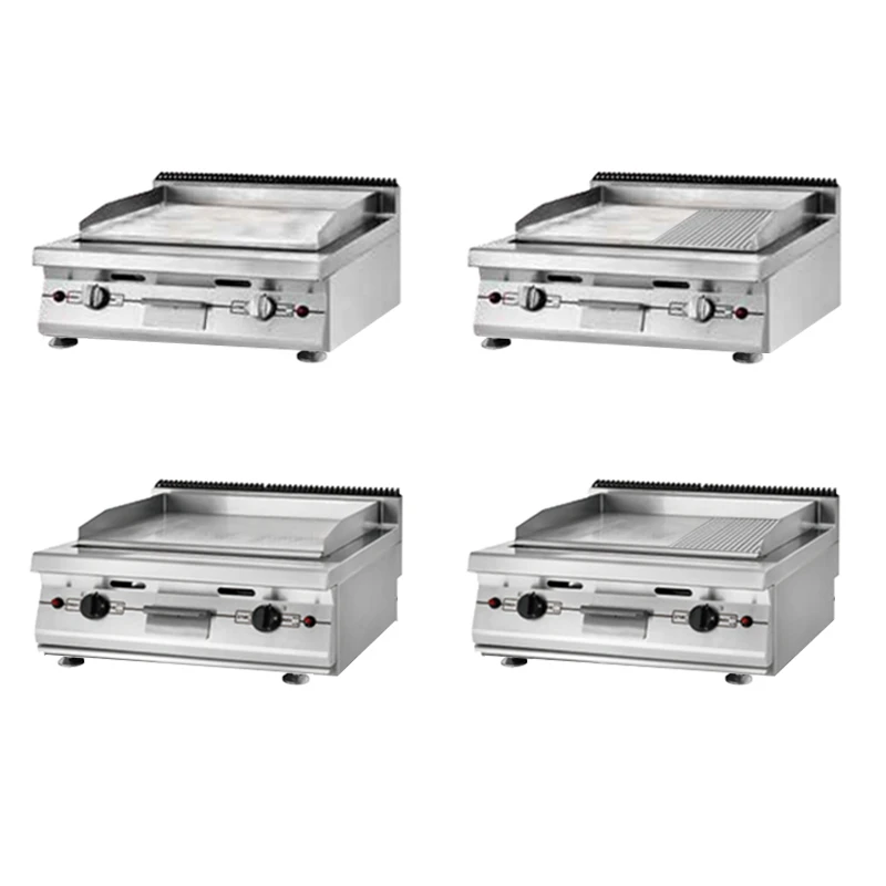 

Commercial Gas Chrome Griddle Versatile Half Grill Half Griddle Table Top Model Stainless Steel Commercial Cooking Equipment
