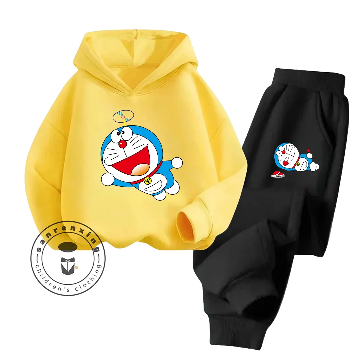 

2D Doraemon 2025 Hot Sale Cartoon Printed Hoodie Set Fashion For Kids Teens Boys Girls Casual With Matching Dress Autumn Winter​