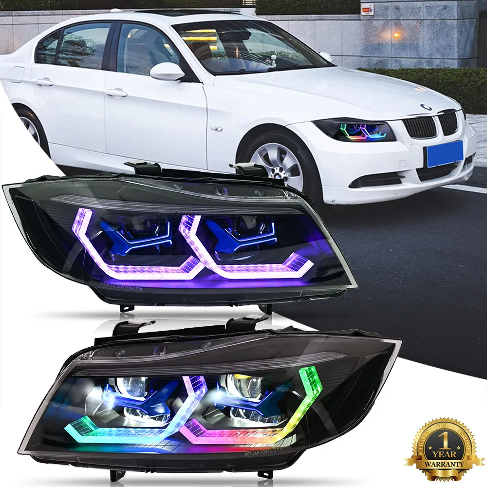 

1 комплект RGB светодиодных проекторов для BMW 3 серии E90 2005-2012, передние фары, пара указателей поворота, передние фары