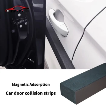 Bande de Protection Anti-collision magnétique pour porte de voiture, 50CM x 2CM x 3CM, corps noir, autocollants décoratifs anti-rayures pour voiture
