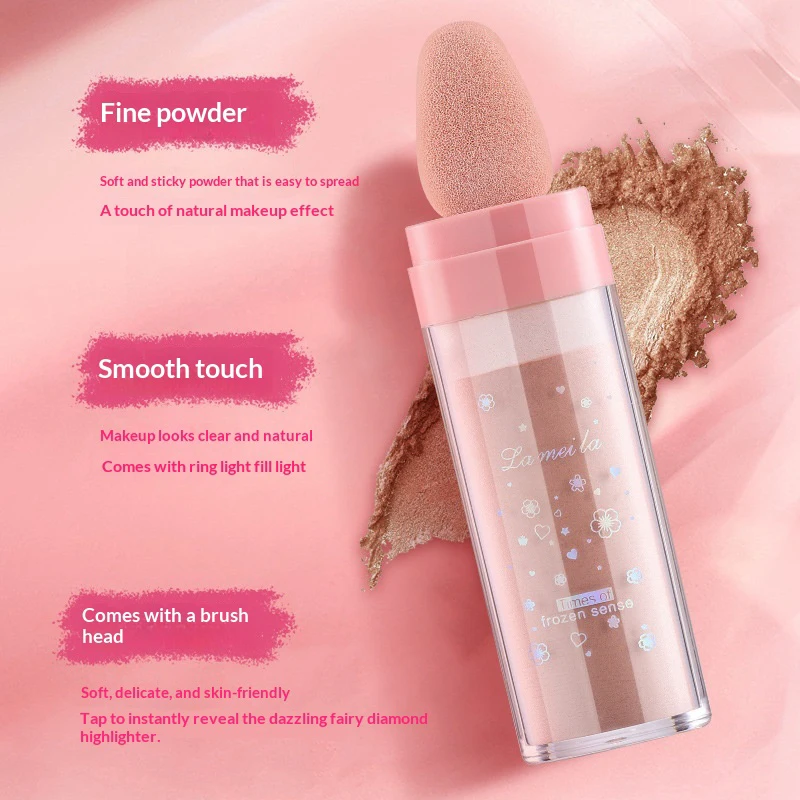 라메일라 3색 글리터 파우더 바디 하이라이터 메이크업 바디 브라이트닝 내추럴 컨투어링 페이스 블러쉬 하이라이트 패팅 파우더