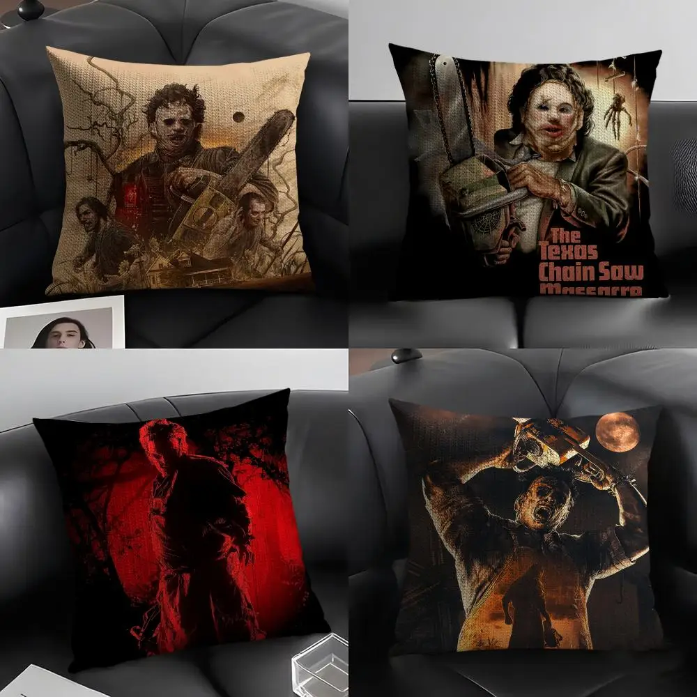 

The Texas Chain S-Saw Massacre Pillow Case Natural Linen Organic Fabric Double-Sided Printing Breathable Perfect Gift for Decor