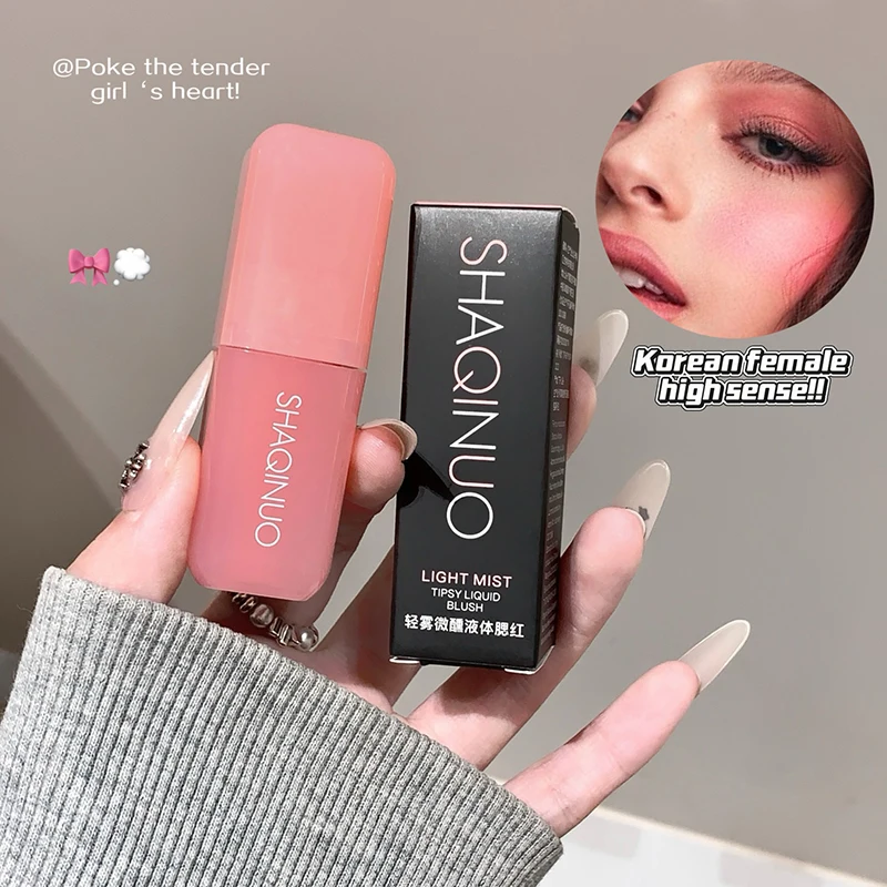 Soft Matte Liquid Blush SHAQINUO Makeup Waterproof Brighten Natural Rouge Peach Pink Violet Jelly Blusher Face Makeup Cosmetics