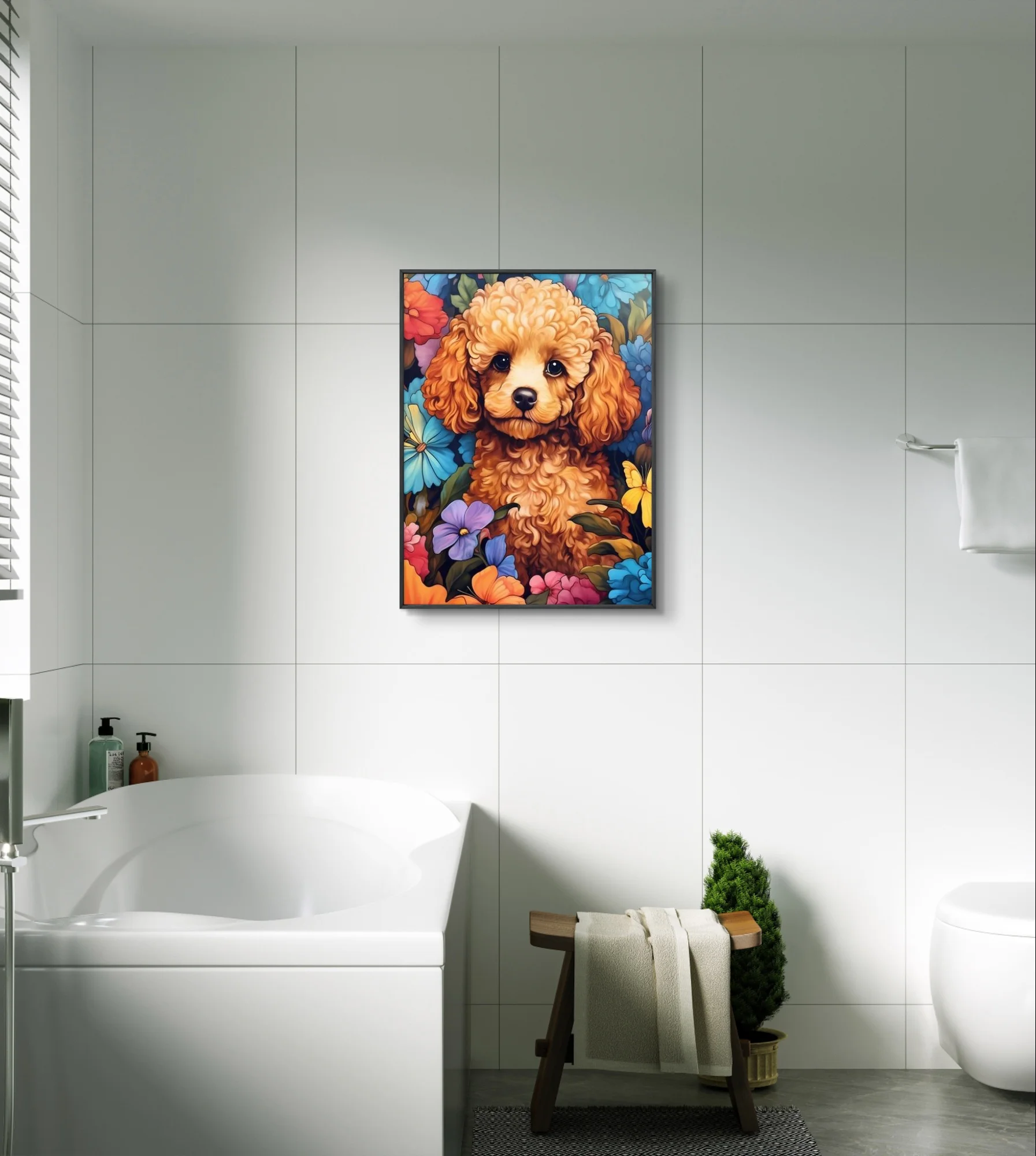 Poodle Diamond Painting Kit Cute Pet Dog Diy Diamond Embroidery Cross Stitch Mosaic Animal Mural Child Room Wall Decor Hand Gift