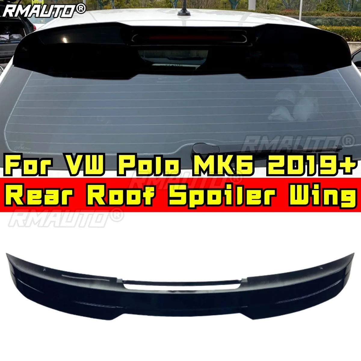 

Для VW Polo MK6 2019 + комплект кузова, задний спойлер на крышу, заднее крыло, автомобильные аксессуары