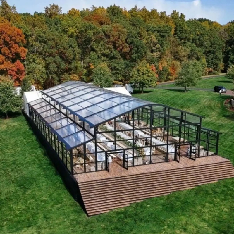 Luxury Aluminum Frame Transparent Event Tent Clear Roof Wedding Marquee Outdoor Party Tent for Garden Restaurant Banquet Hall
