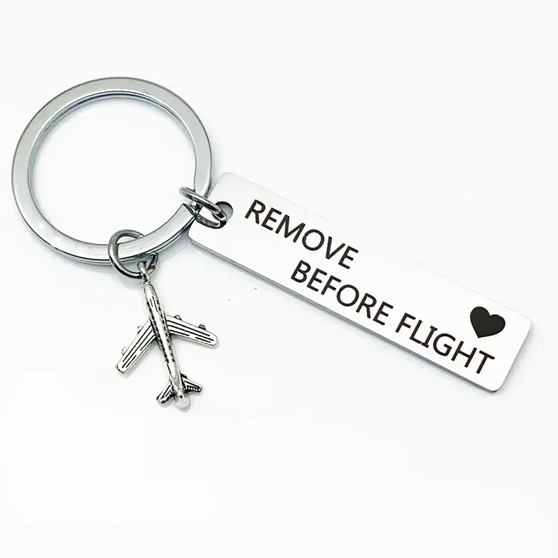 Cute Aviation Pilot Gifts Keychain Pendant Traveling Flight Attendant Gift Fly Safe Key Chain Keyrings Remove Before Flight