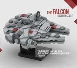 Star small particle building block Mini Millennium Falcon assembly and construction of particle children's toy gift model MOC