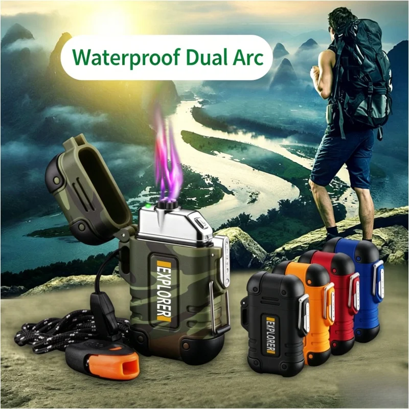 

windproof electric arc lighter outdoor camping equipment Multiple charging ways keep lasting power Unique Shape Premium Taste