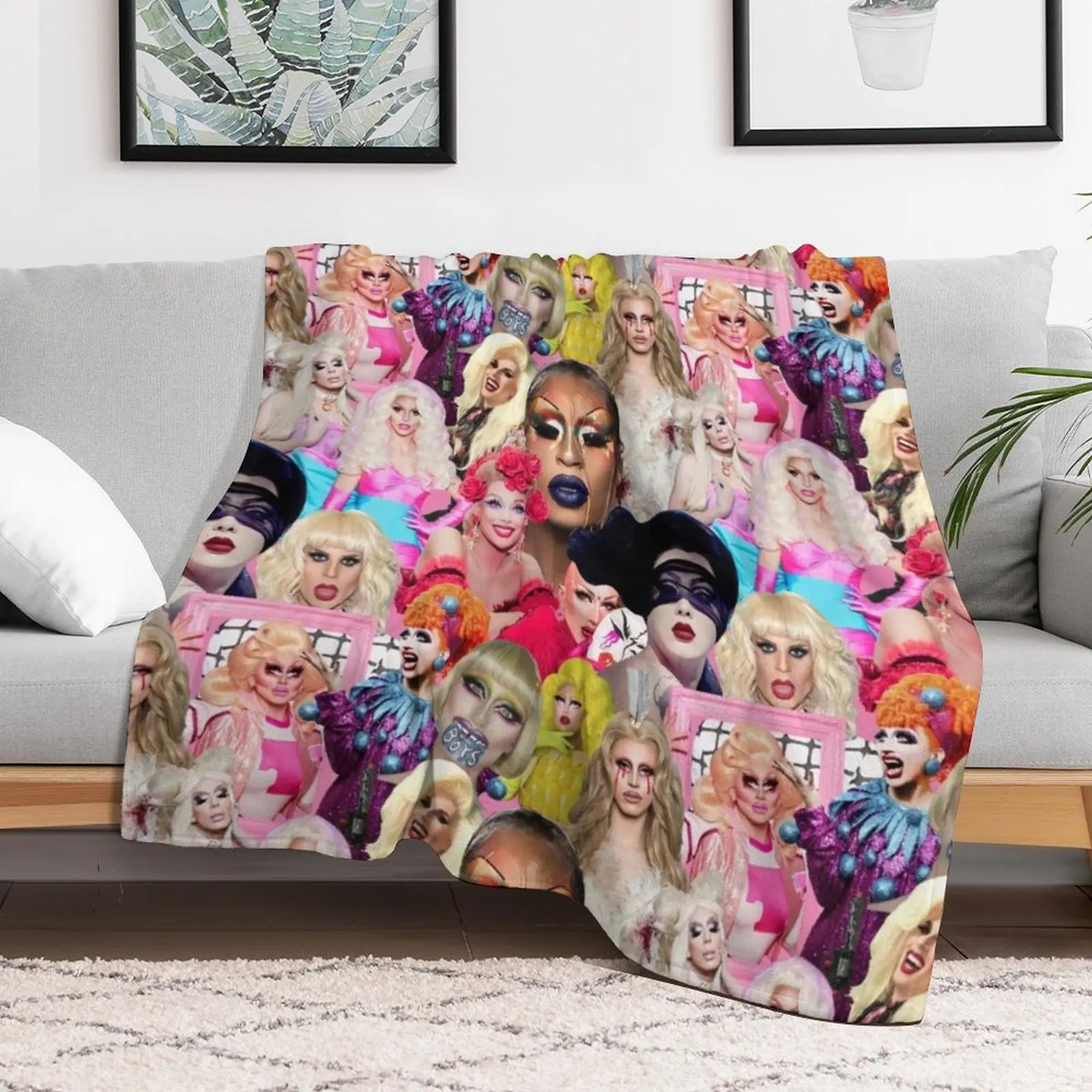 rupaul drag race collage Throw Blanket Furry Polar For Sofa Thin valentine gift ideas Blankets