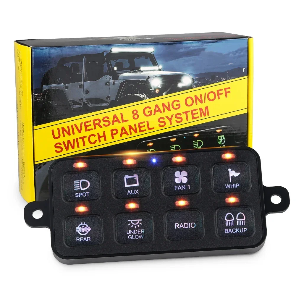 

Popular Hot sell 8 Gang Switch Panel Kit, Circuit Control Box Electronic Relay System Universal ON/Off Touch Switch Box