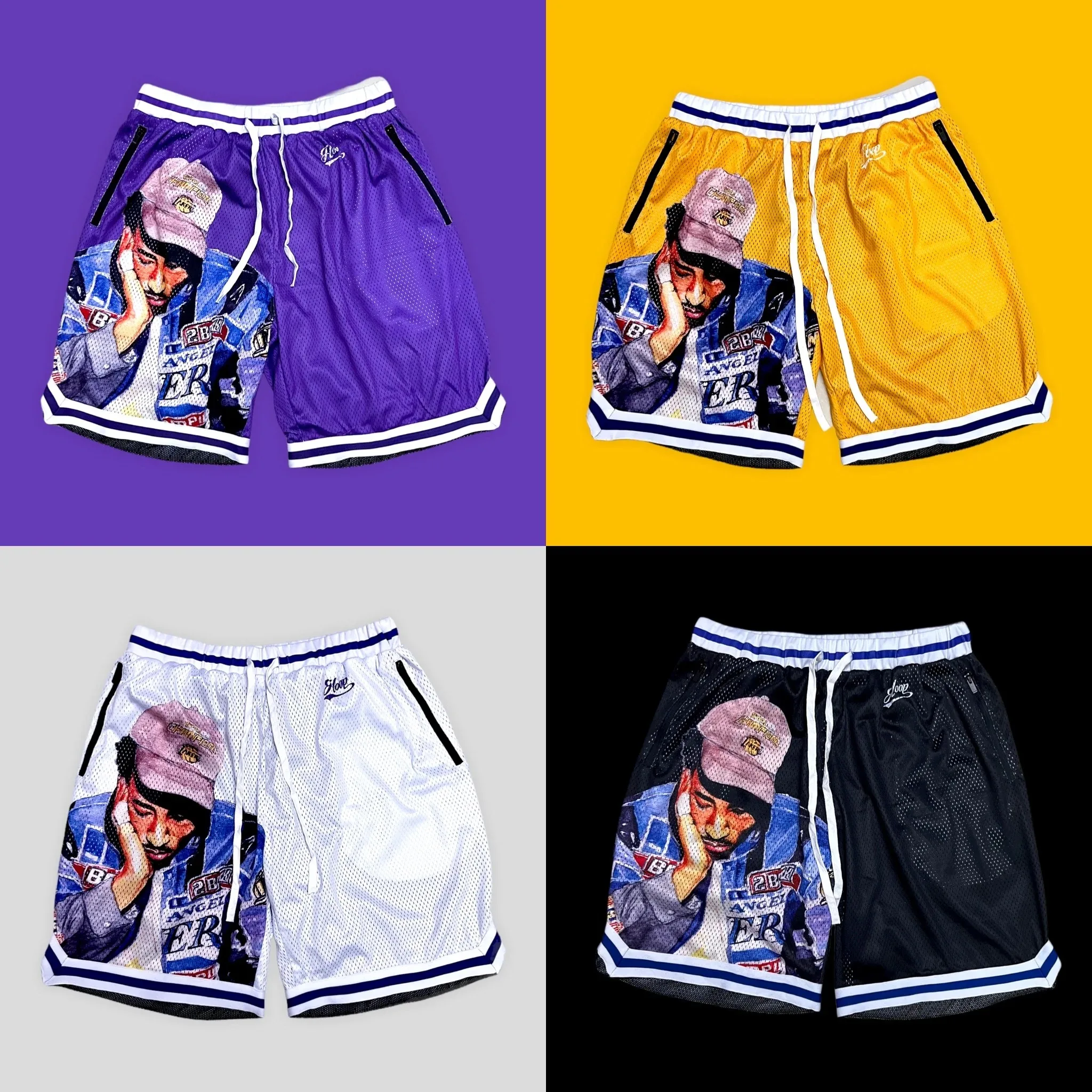 

American Street Basketball Shorts Retro Hip Hop Trendy Men's Casual Shorts Summer Training Exercise Breathable Quick-drying