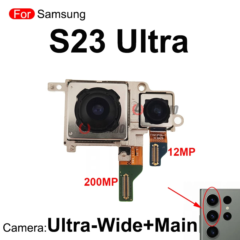 For Samsung Galaxy S23 Ultra Rear Telephoto Camera 10MP 10x 3x Optical Zoom And Back Main 200MP Ultra-Wide Front Selfie Cameras