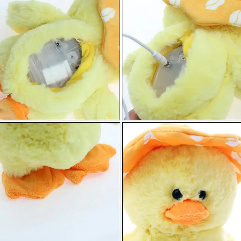 Canard en peluche chantant jaune pour enfants, animal en peluche doux, jouet coule, développement de la motricité fine, jouet d'apprentissage mentaires oriel, cadeau pour enfants