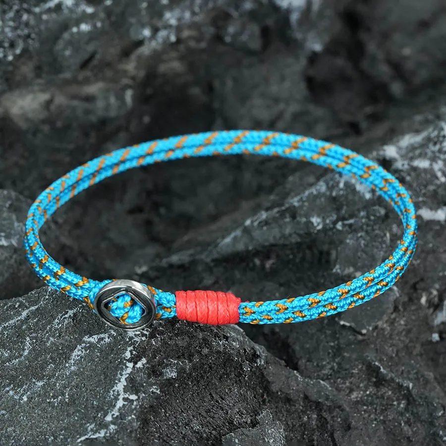 Minimalistisches zweilagiges dünnes Seil-Armband, Unisex, handgefertigt, geflochten, einfacher Verschluss, ethnisches Glück, rotes Armband, Outdoor-Abenteuer, Homme-Schmuck