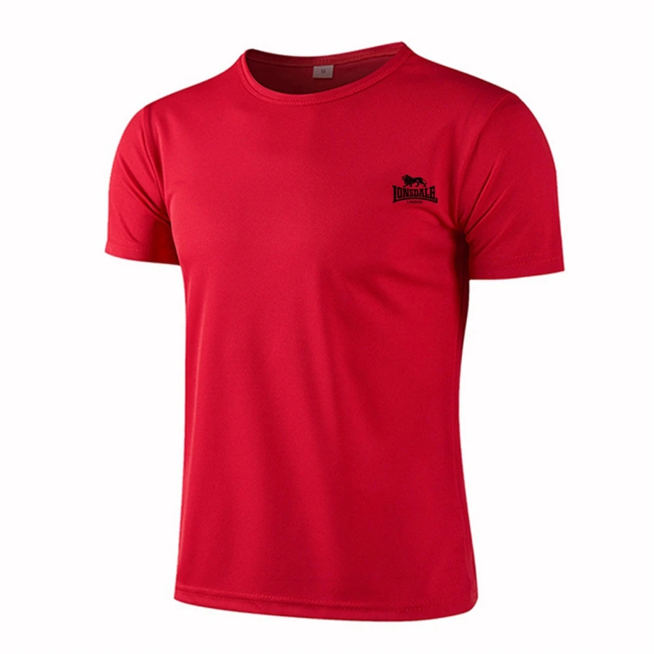 Quick-drying Round Neck Sport T-shirt Gym Fitness Shirt Trainer Running T-shirt Men Breathable Sportswear Костюм LONSDALE