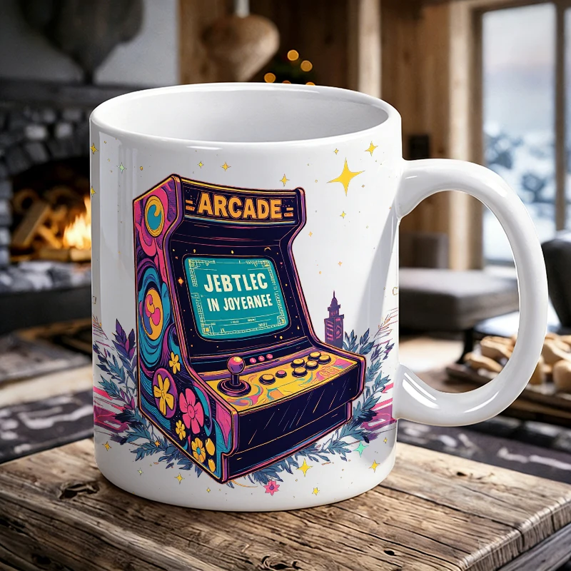 

Retro Arcade Joystick Key Button Pattern - 'Jebtlec in Joynernee' Mother's Day printed Mug