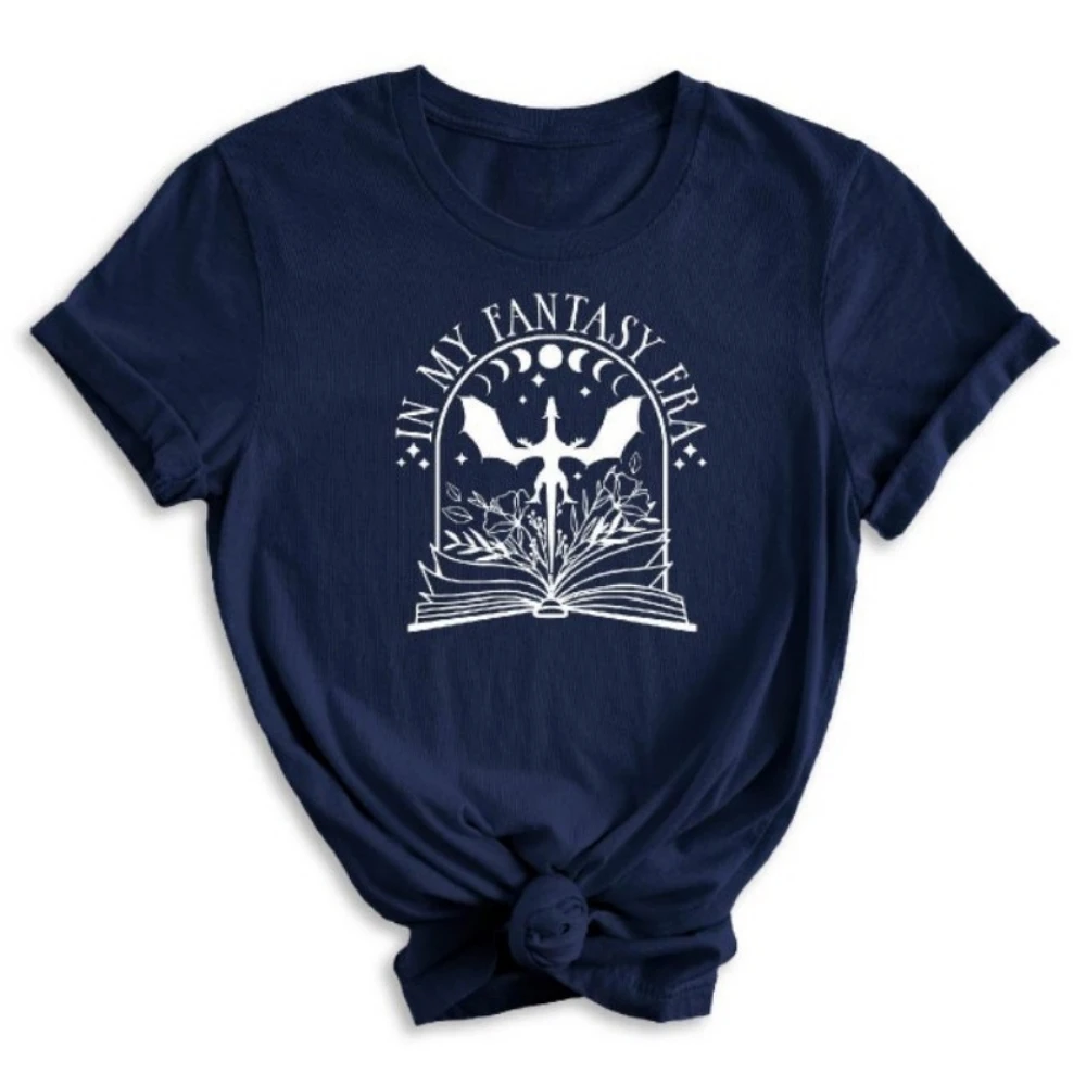 Fantasy Era Dragon Rider Shirt Bookish Reader Gift Unisex Women Men T Shirt High Quality Cotton Tops New Casual Simple Tops