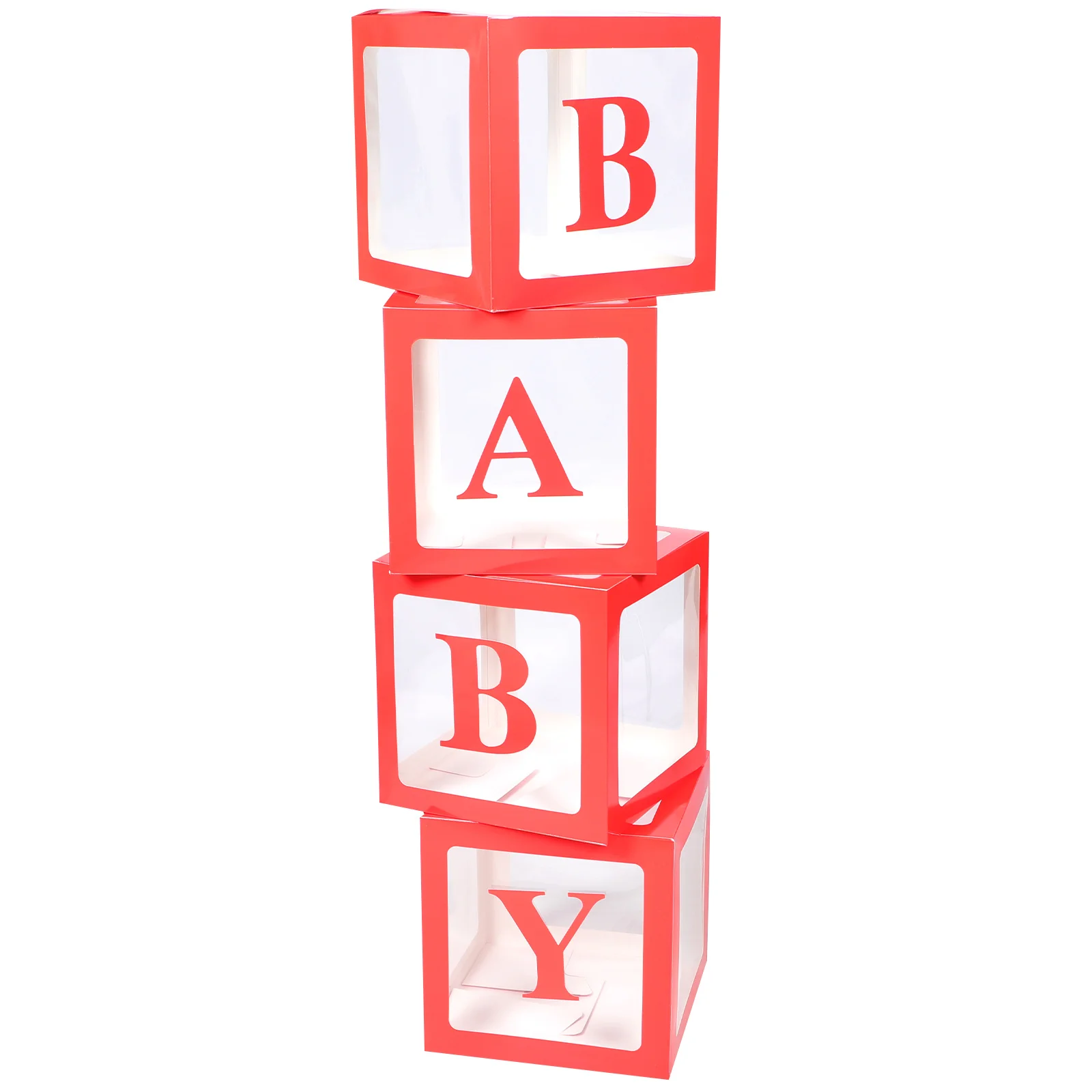 

4Pcs Shower Balloon Boxes Letter Themed Decoration for Birthday Gender Reveal Party Supplies