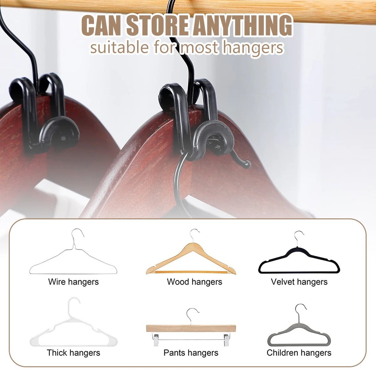 80/150Pcs Mini Clothes Hanger S-Shaped Closet Connector Hooks Space Saving PP Plastic Cascading Wardrobe Coat Organizer Hooks