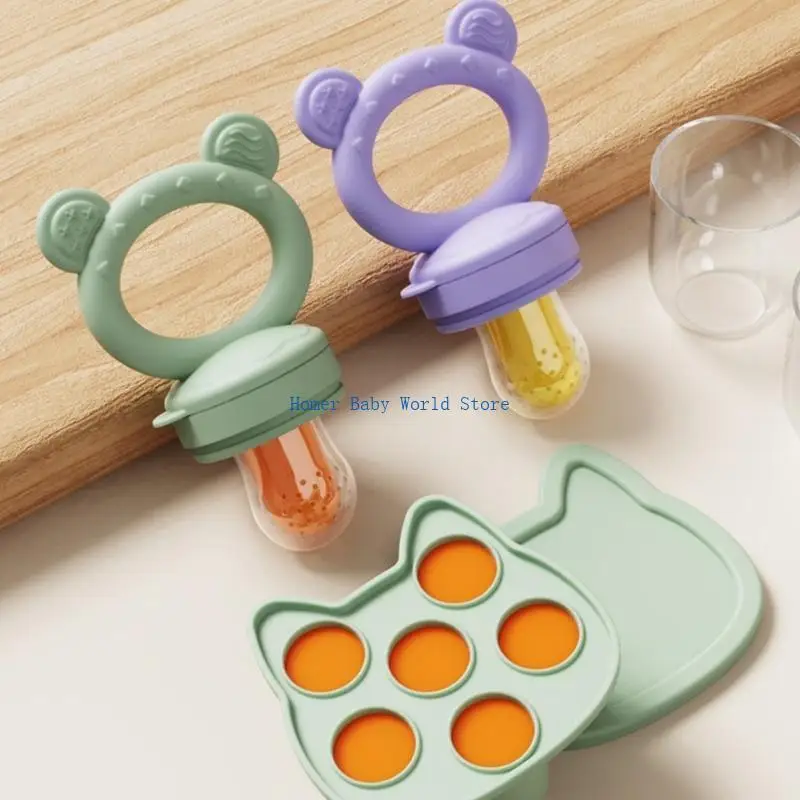 B2QD Siliconen Voedsel Feeder Mallen Baby Fruit Feeder voor Baby Tandjes Relief