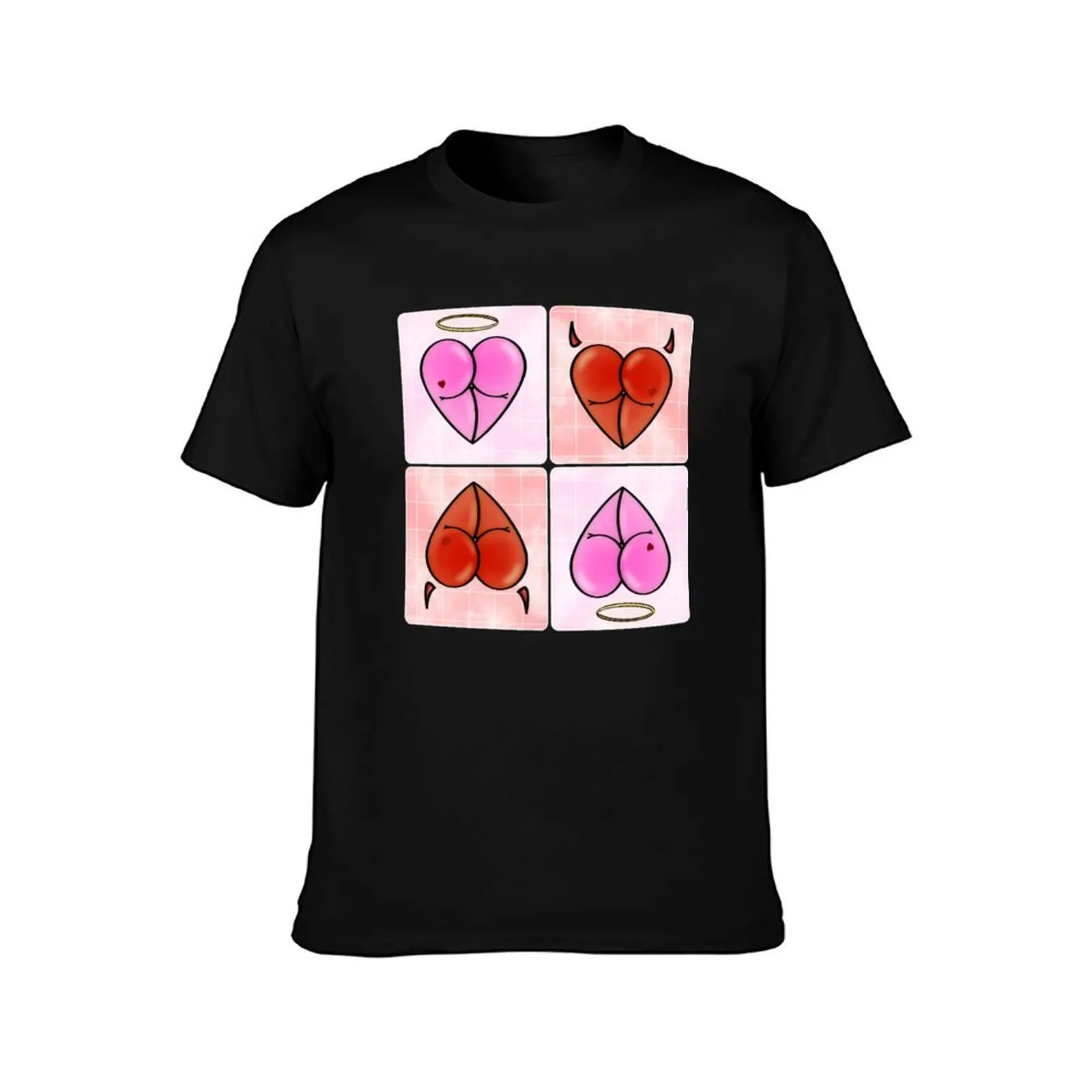 Bootiful Angel & Devil T-Shirt Summer Casual Cotton Tee Oversized Streetwear Tops Vintage Graphic Print Unisex Men Women