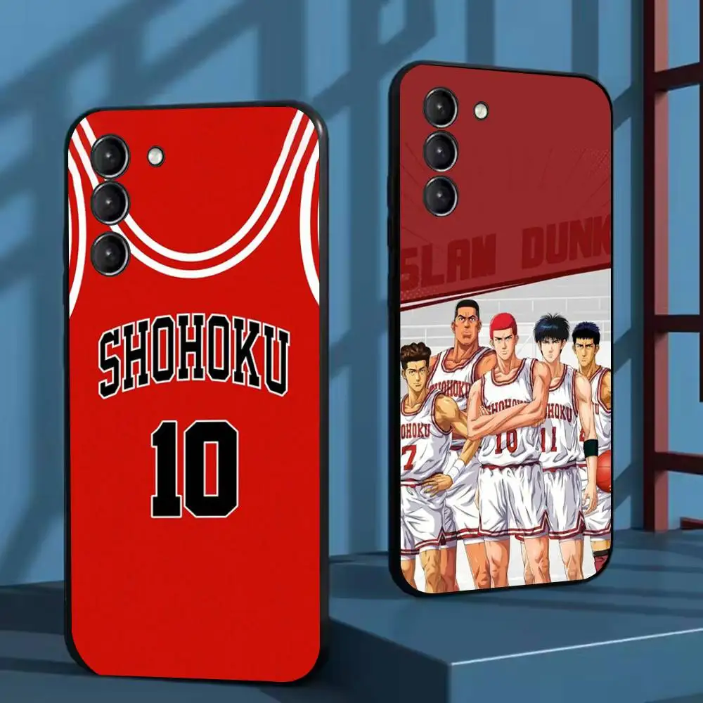 

Cute Cartoon S-Slam Dunk Phone Case For Samsung Galaxy A73,91,80,72,51,53,52,71,22,5G,Note,J7,8,9 Soft Black Cover