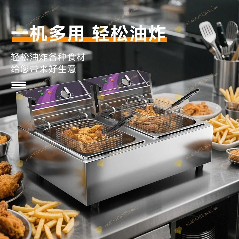 Electric Frying Oven Single Double Cylinder Electric Frying Pan Constant Tempera