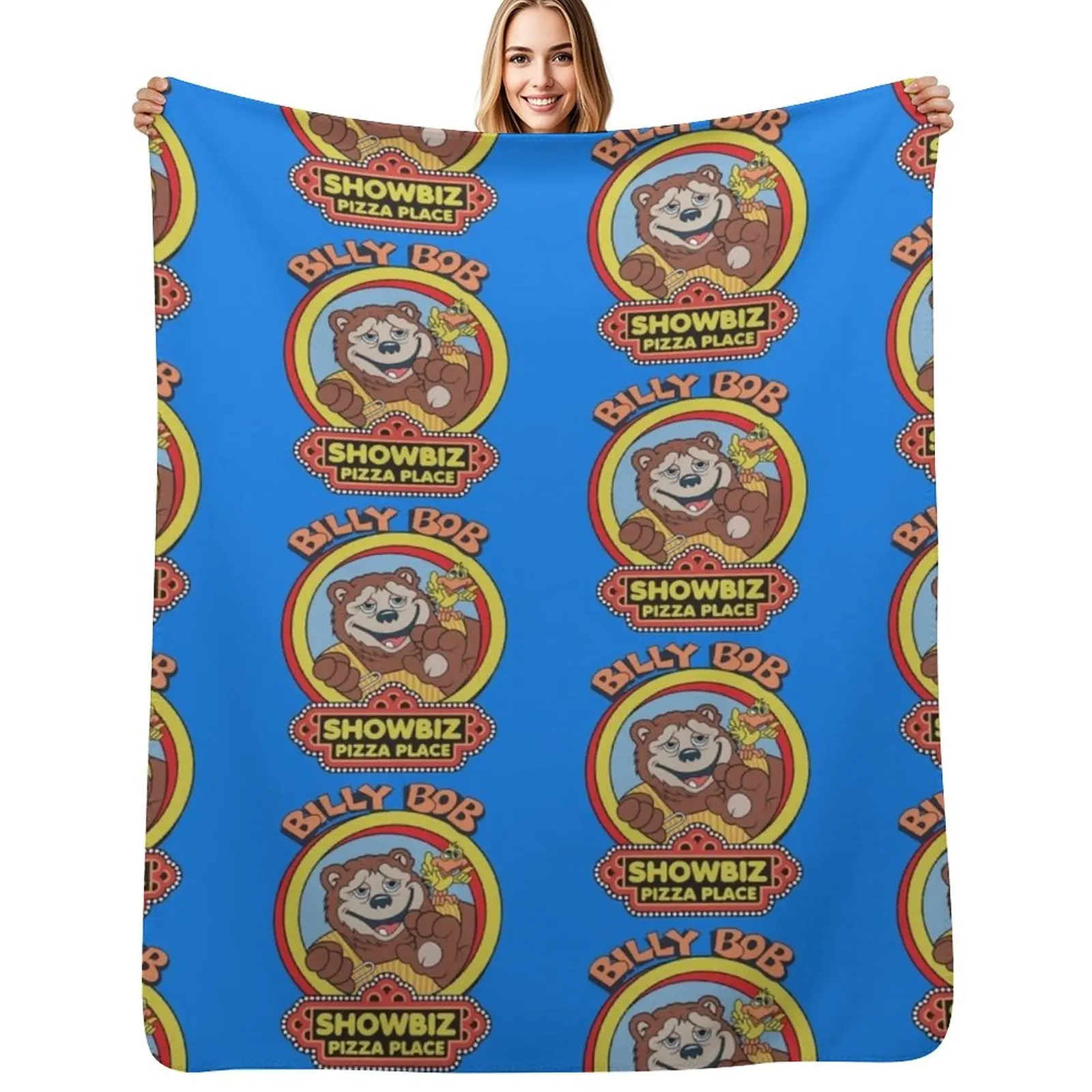 

Showbiz Pizza Billy Bob Throw Blanket Baby Decorative Throw Plaid on the sofa Nap Blankets