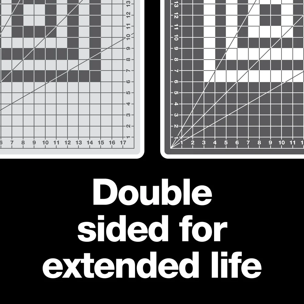 Tappetino da taglio rotante autorigenerante bifacciale 12x18 pollici Griglie di misurazione grigie Linee di polarizzazione Quilting Strumento artigianale per cucire