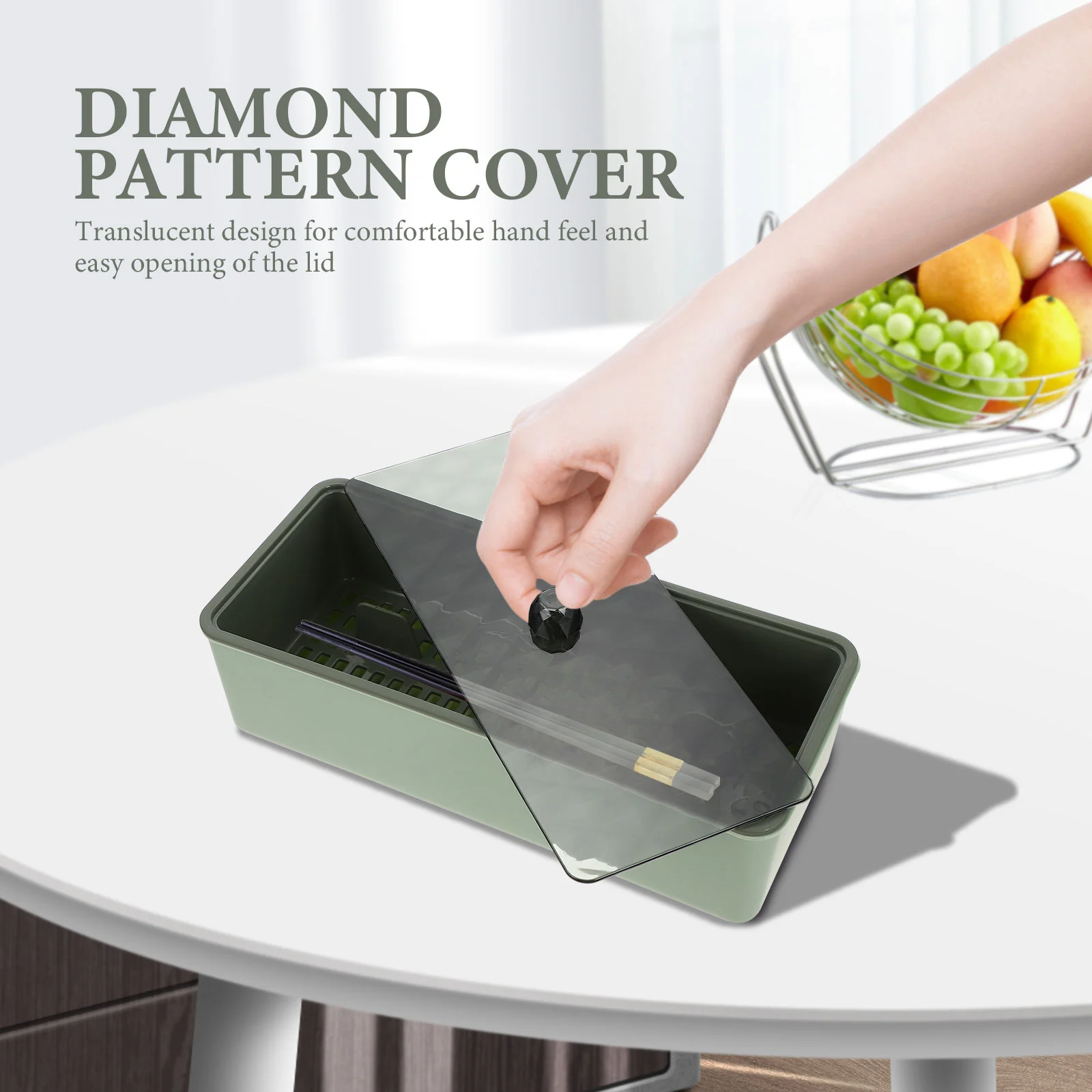 Diamond Cutlery Box Household Utensil Case Accessories Organizer Drying Rack Dishes Products Storage Holders Multi-function Pp