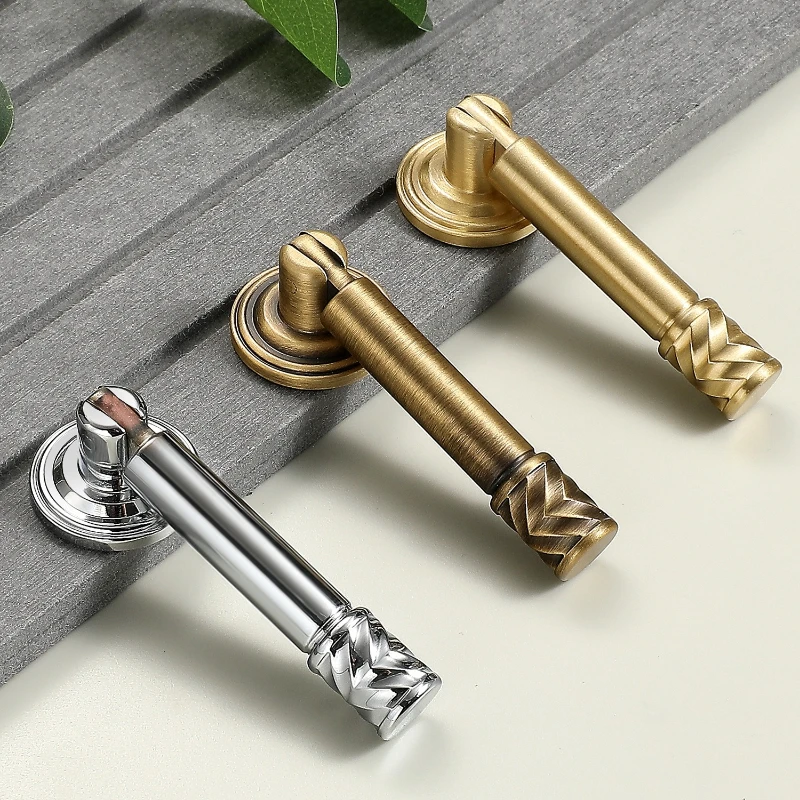 Minimalist Brass Drawer Handles French Style for Cabinet Wardrobe Bathroom Door