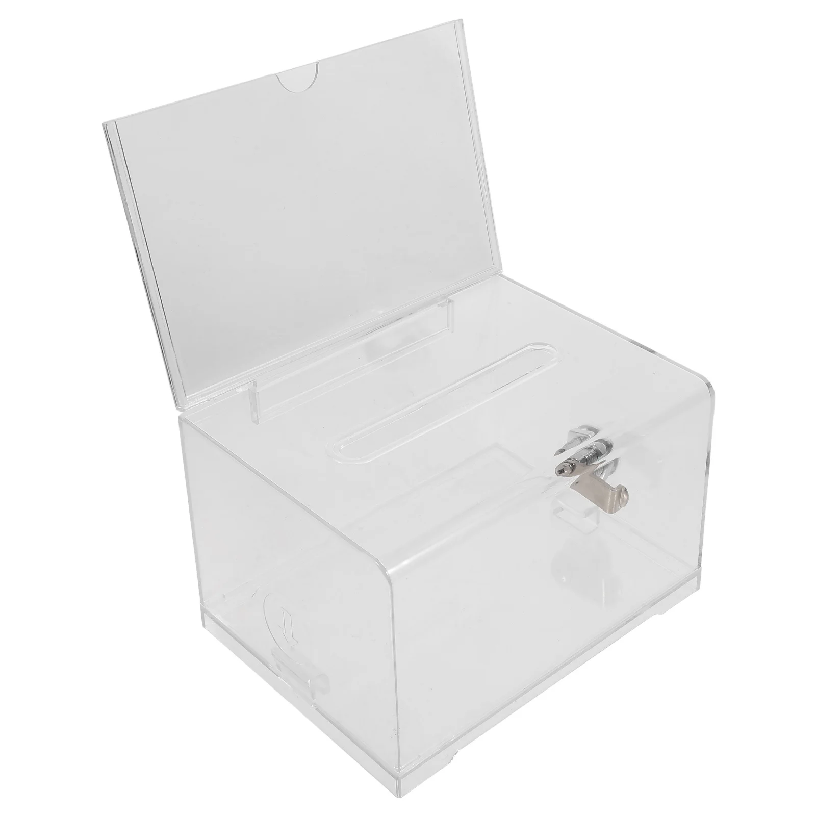 1 set 1 Set Clear Acrylic Voting Box Lock Donation Fundraising Suggestion Ballot Collection Public Complaint Letter Storage