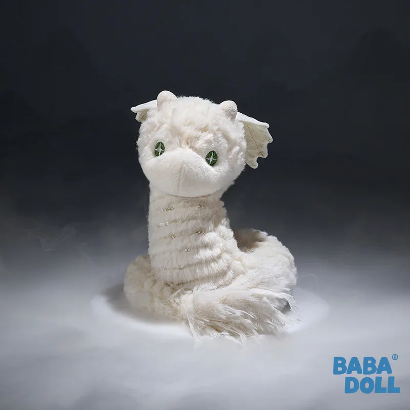 

BABA DOLL Soft Fluffy Feathered White Snake Plush Toy Stuffed Animal Doll Zodiac Snake Birthday Gift For Best Friends Girls