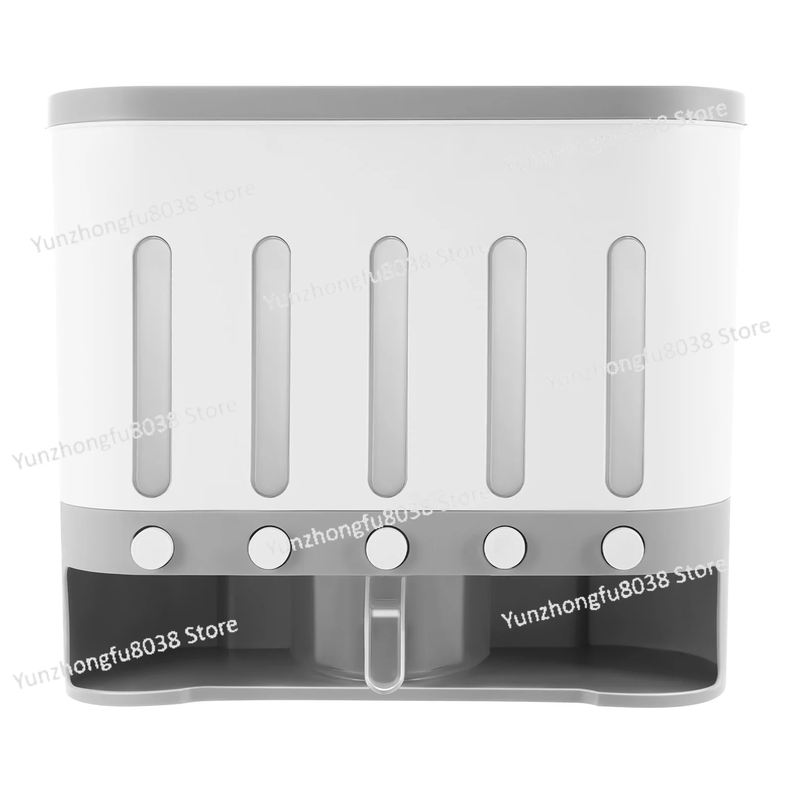 

5 Compartments Column Rice Dispenser Sealed Dry Cereal Grain Bucket Dispenser Moisture-proof Kitchen Food Container Storage Box