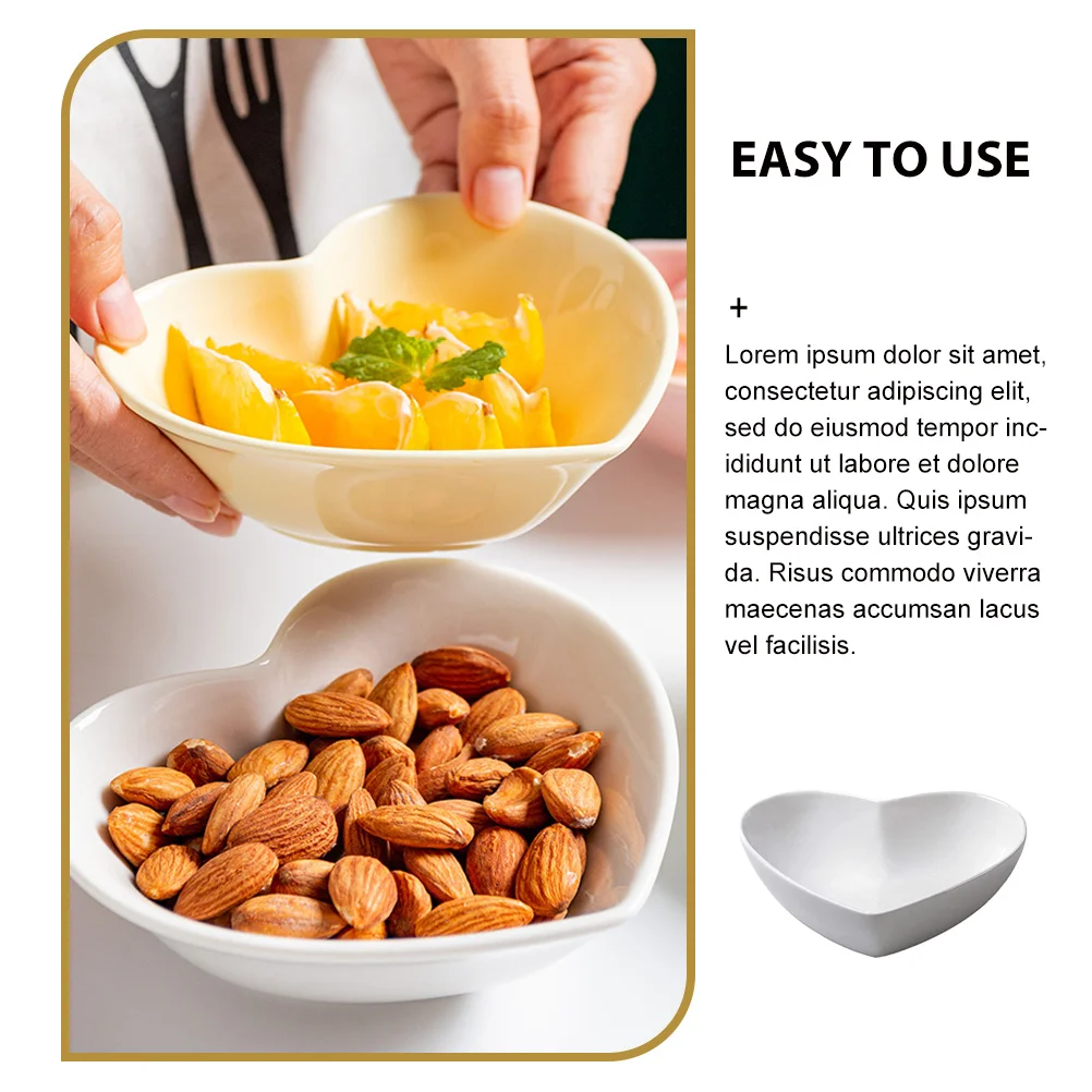 4 قطعة أطباق سيراميك ممتازة على شكل قلب حلوى جميلة سلطة وعاء الفاكهة أدوات المائدة المنزلية طبق للسلطة أدوات المائدة المنزلية