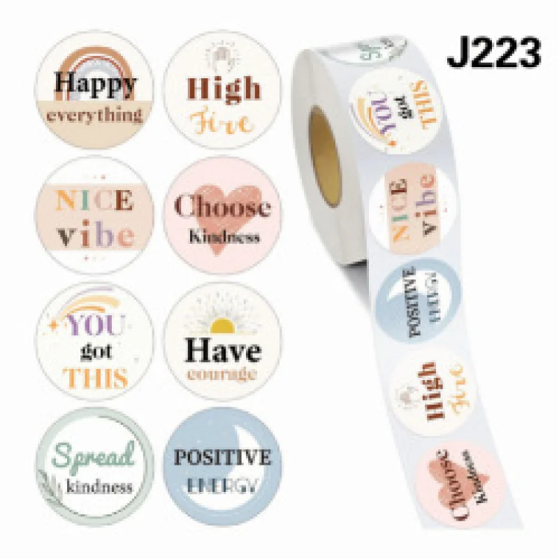 

Cartoon Reward Stickers Roll for Kids, Motivational Labels for Office School Supplies, Hot Selling Decorative Sealing Stickers