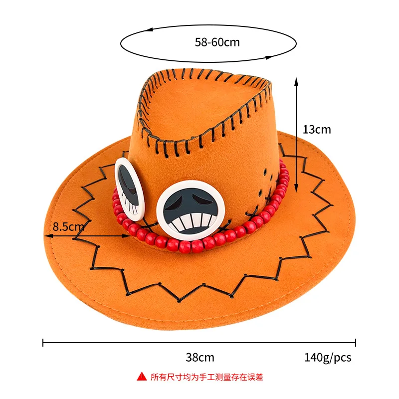 Portgas · D · Ace Hat Anime Cosplay Cowboy Hat Unisex Sunshade Hat Basin Hat