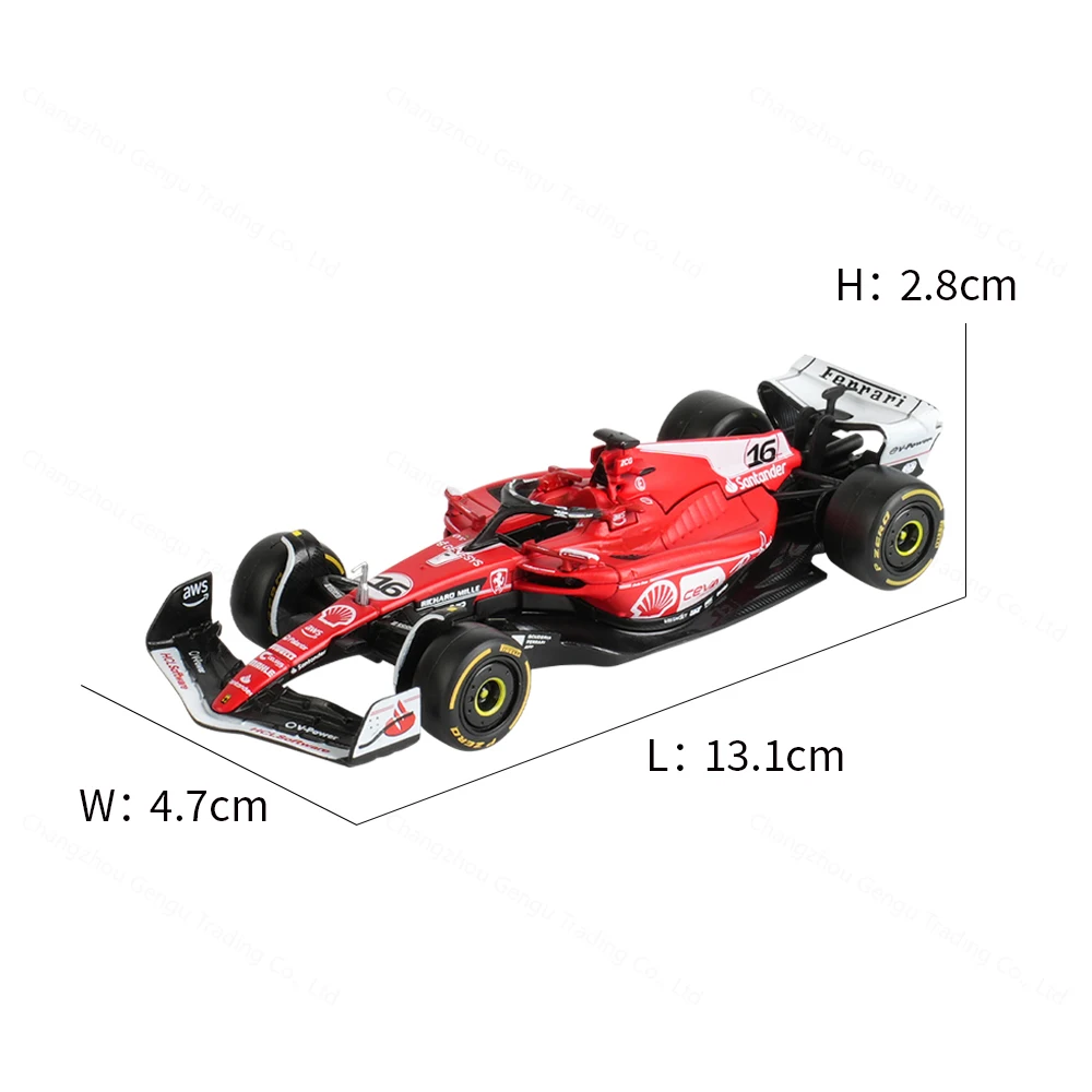 Bburago 1:43 2023 Ferrari SF23 Las Vegas #16 #55 F1 mobil balap Formula statis simulasi Diecast Model logam campuran