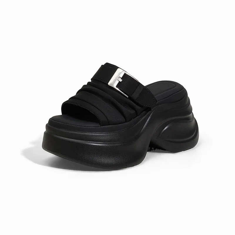 

8CM Women High Heels Slippers Summer Slip-on Chunky Sandals Platform Shoes Sports Walking Shoes Comfort Casual Slides De Mujer