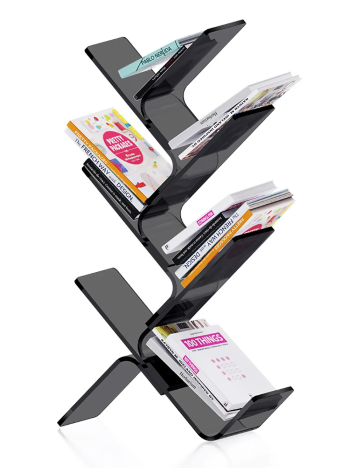 Acrylic bookshelf storage rack, simple, small, floor to ceiling, multi-layer creative desktop, children's reading rack