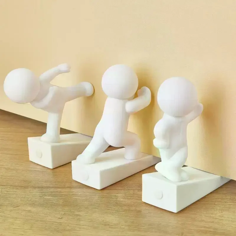 Home Decor White - Kaymaz Tabanlı Sevimli Beyaz İnsansı Kapı