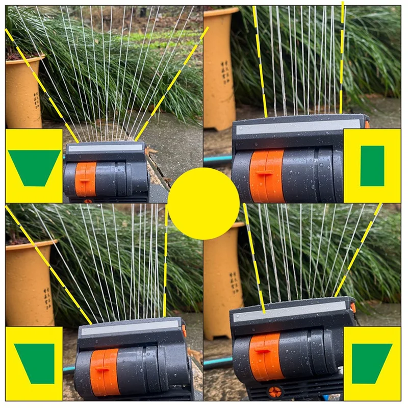 

ABVG-Adjustable Oscillating Lawn Sprinkler Mini Size 16 Watering Holes Large Coverage For Outdoor Garden Grass