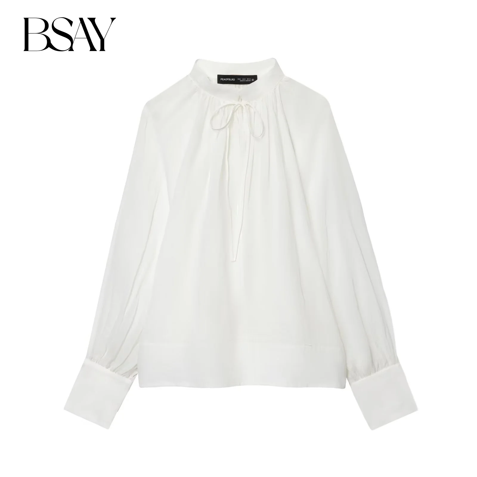 

BSAY белая рубашка с бантом, женская одежда, новинка осени 2024, свободные блузки с длинными рукавами, шикарные женские топы во Франции, Mujer