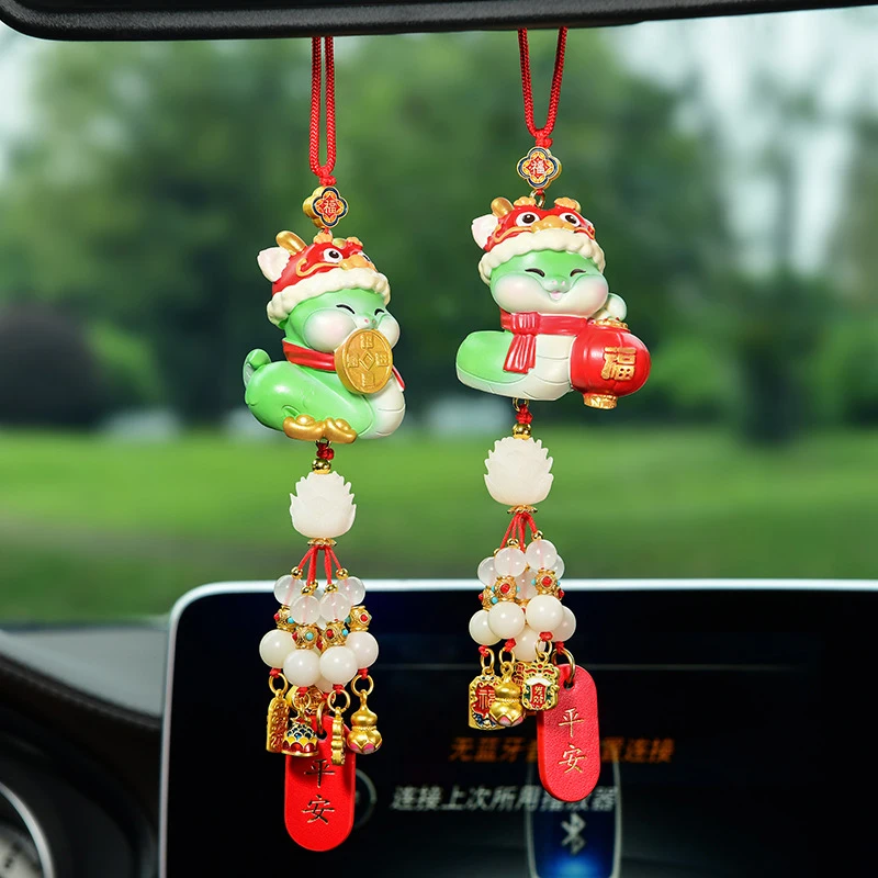 Snake Year Fortune Snake Brings Blessings Mascot Car Pendant Car Interior Rearview Mirror Decoration