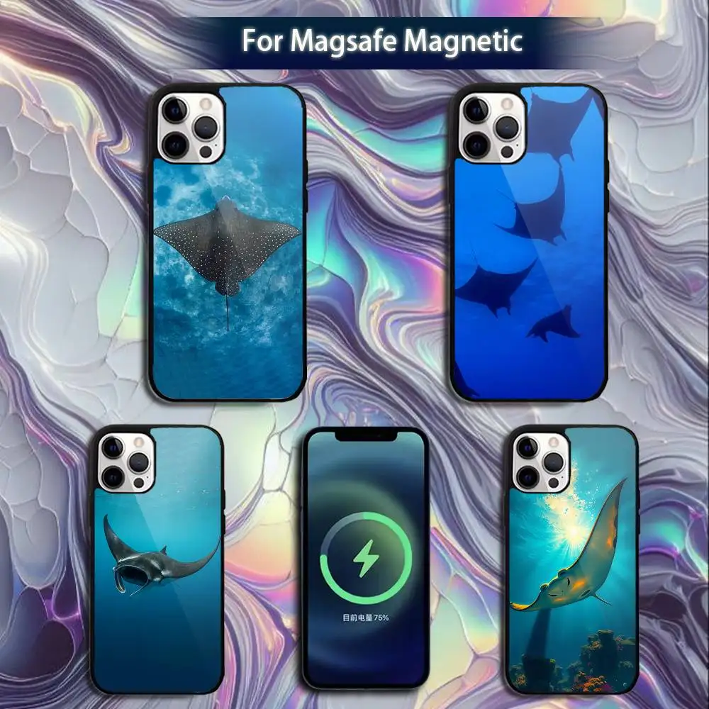

Animal Ocean Manta Ray Phone Case For iPhone 16e,16,15,14,13,12,11,Plus,Pro,Max,Mini Magsafe Magnetic Wireless Charging
