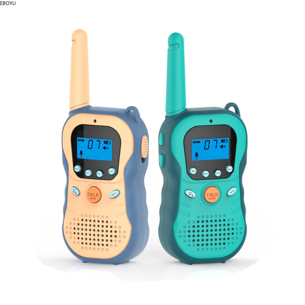 EBORUI 881 Walkie Talkies for Kids Voice Changer 16 Channels 2 Way Radio Toy Backlit LCD 3KM Range for Outside, Camping, Hiking